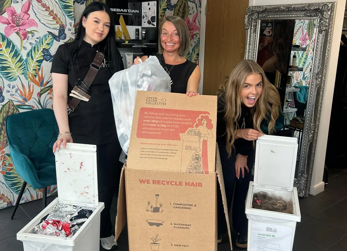KH Hair in Arnold with their GSC recycling box